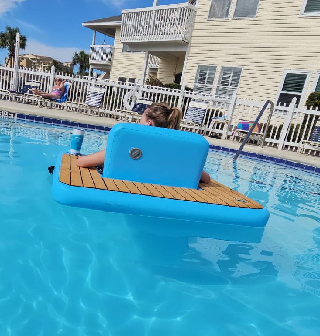 Sun In Comfort Inflatable ChillOut Chair water float Blue Sun In Comfort